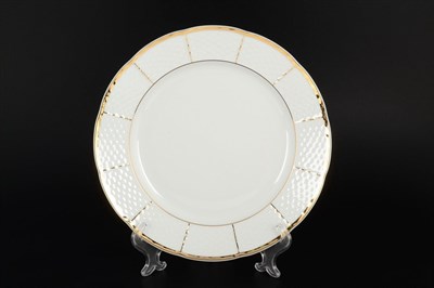 Набор тарелок Thun Менуэт обводка золото 24 см(6 шт) - фото 16959