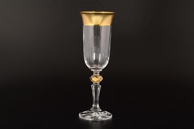 Набор фужеров для шампанского Bohemia Матовая полоса Кристина 150мл (6 шт) - фото 17047