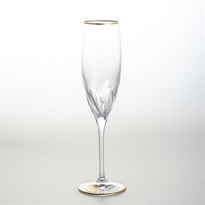 Набор 6 бокалов для шампанского Палермо золото 180 мл - фото 17201