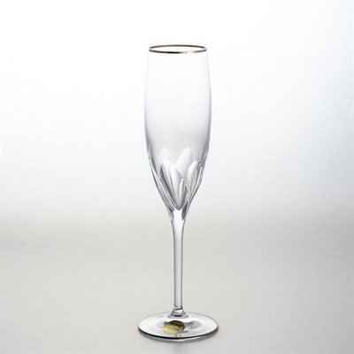 Набор 6 бокалов для шампанского Sam Палермо платина 180мл - фото 17202