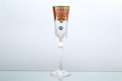 Набор фужеров для шампанского Astra Gold Natalia Golden Red Decor 180мл(6 шт) - фото 17295