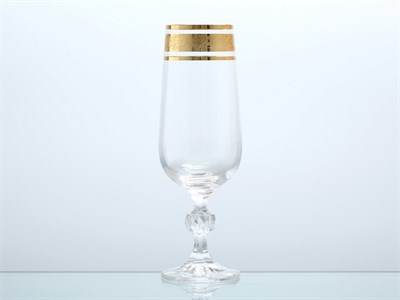 Набор фужеров для шампанского Bohemia Gold Клаудиа Золото V-D 180 мл(6 шт) - фото 17338