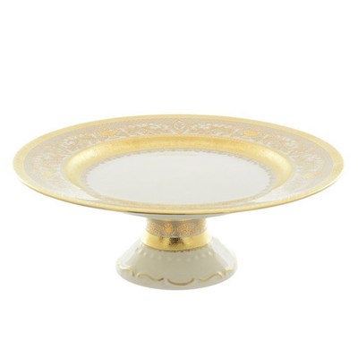 Тарелка для торта на ножке Falkenporzellan Cream Majestic Gold 30см - фото 17829