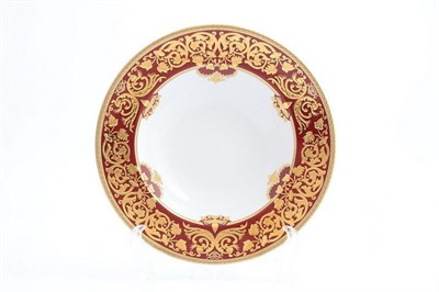 Набор тарелок глубоких Falkenporzellan Natalia bordeaux gold 23,5 см(6 шт) - фото 17856
