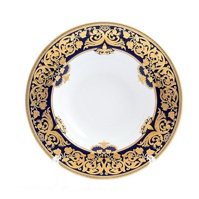 Набор тарелок глубоких Falkenporzellan Natalia cobalt gold 23,5 см(6 шт) - фото 17875