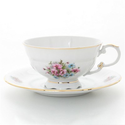 Набор чайных пар Leander Соната Розовые цветы 200 мл (6 пар) - фото 17980