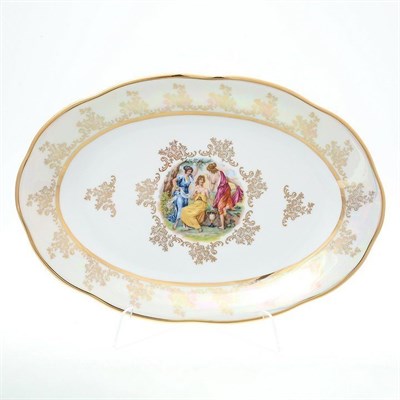 Блюдо овальное Sterne porcelan Мадонна Перламутр 33 см - фото 18016