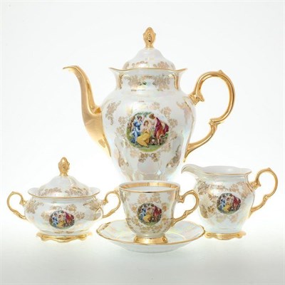 Кофейный сервиз Sterne porcelan Мадонна Перламутр 6 персон 17 предметов - фото 18017