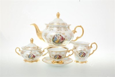 Чайный сервиз на 6 персон 17 предметов Мадонна Перламутр Sterne porcelan - фото 18034