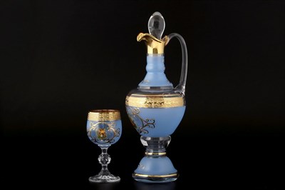 Набор для ликера Bohemia Версаче Охота синяя 7 предметов - фото 18238