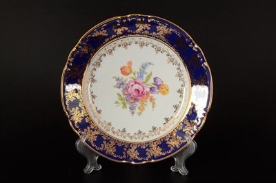 Набор тарелок Thun Констанция  Полевой цветок кобальт 24 см(6 шт) - фото 18253