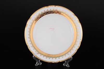 Набор тарелок Thun Констанция изумруд золотой орнамент 21 см(6 шт) - фото 18268