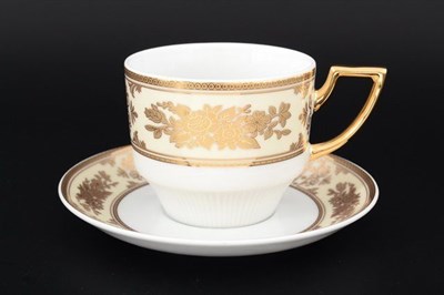 Набор чайных пар Thun Луиза Золотая роза 220мл (6 пар) - фото 18309