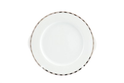 Тарелка для торта Thun Опал платиновые пластинки 27 см - фото 18319