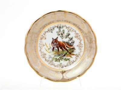 Набор тарелок Sterne porcelan Охота Бежевая 19 см(6 шт) - фото 18457