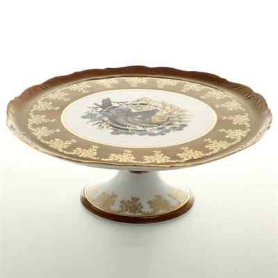 Тарелка для торта 30 см Queen's Crown Охота красная - фото 18571