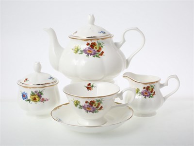 Чайный сервиз Мейсенский букет на 6 персон 15 предметов - фото 18727