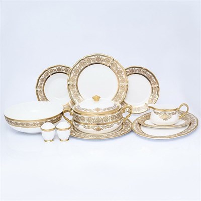 Столовый сервиз Prouna Golden Romance Cream Gold 6 персон 27 предметов - фото 19177