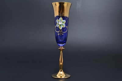 Набор фужеров для шампанского Bohemia Uhlir золотая ножка Смальта 180мл (6 шт) - фото 19296