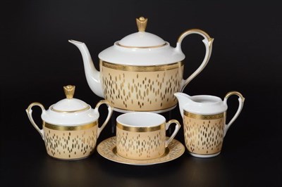 Чайный сервиз на 6 персон 17 предметов Falkenporzellan Constanza Rialto Creme Gold - фото 19297