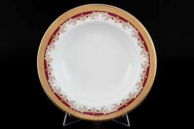 Набор глубоких тарелок Thun Кристина Красная Лилия 22см (6 шт) - фото 19424