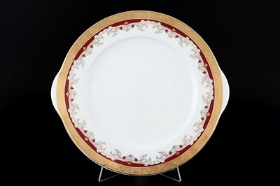 Тарелка для торта Thun Кристина Красная Лилия 27см - фото 19430