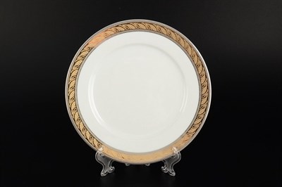 Набор тарелок 19 см Кристина Платиновая золотая лента (6 шт) - фото 19521