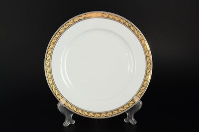 Набор тарелок 25 см Кристина Платиновая золотая лента (6 шт) - фото 19522