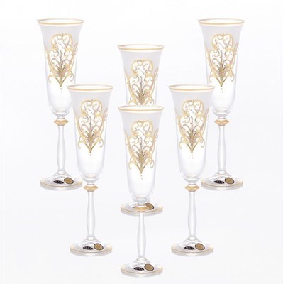 Анжела набор бокалов для шампанского Bohemia Star Crystal 190 мл(6 шт) - фото 20162