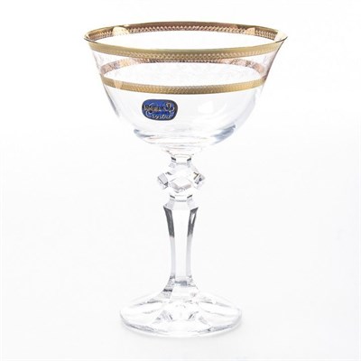 Набор бокалов для мартини Crystalex Bohemia Кристина Золотой Лист V-D 180 мл(6 шт),10*10*15 см - фото 20259