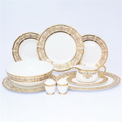 Столовый сервиз Prouna Golden Romance Cream Gold 6 персон 25 предметов - фото 20351