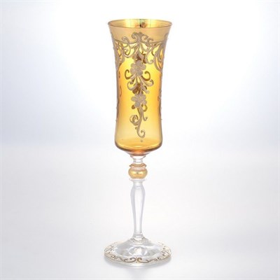 Грейс Набор фужеров для шампанского Bohemia лепка золотая E-S 190 мл - фото 20673