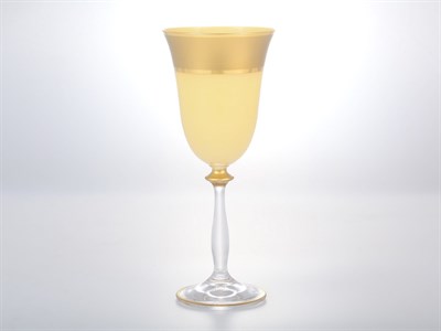 Набор бокалов для вина AS Crystal Матовая полоса Анжела 250мл (6 шт) - фото 20717