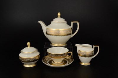 Чайный сервиз Falkenporzellan Majestic Cream Gold 6 персон 17 предметов - фото 21125