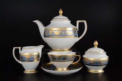 Чайный сервиз Falkenporzellan Imperial Blue Gold 6 персон 17 предметов - фото 21146