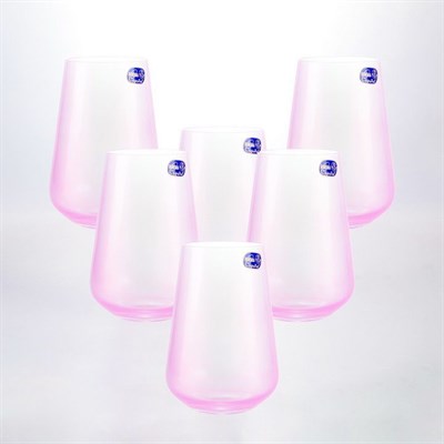 Набор стаканов для воды Crystalex Bohemia Розовый 380 мл (6 шт) - фото 21291
