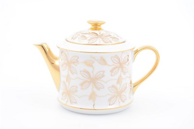 Чайник Leander Виндзор золотые цветы Белый 400мл - фото 21451