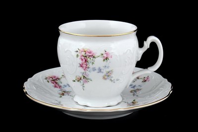 Набор чайных пар бочка Bernadotte Дикая роза золото 240 мл(6 пар) - фото 21459