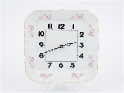Часы квадратные Bernadotte Бледная роза, золото 26 см - фото 21471