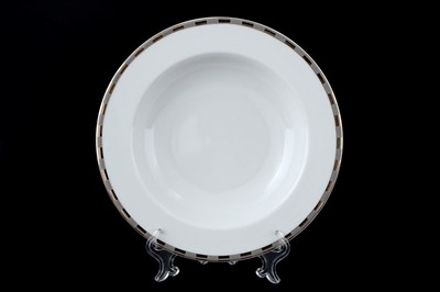 Набор тарелок глубоких Thun Опал платиновые пластинки 22 см(6 шт) - фото 21508