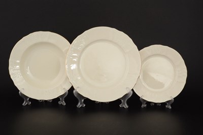 Набор тарелок Bernadotte Белый узор Be-Ivory 18 предметов - фото 21969