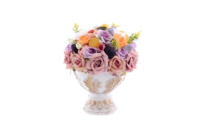 Цветы ваза малая белая  Н-22 - фото 22950