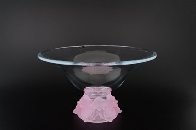 Фруктовница Crystalite Bohemia Frost Розовые Розы 35см - фото 23232