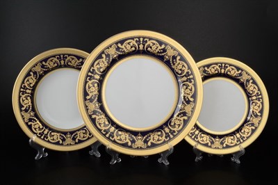 Набор тарелок Falkenporzellan Imperial Cobalt Gold 18 предметов - фото 24570