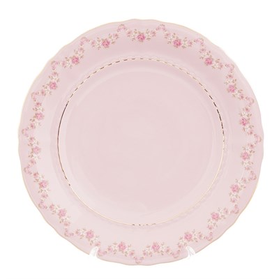 Набор тарелок Leander Соната мелкие цветы розовый фарфор 25 см - фото 25531