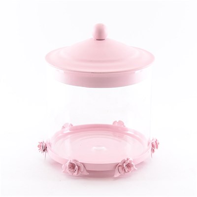 Ёмкость для сыпучих продуктов с крышкой розовая Royal Classics - фото 25746