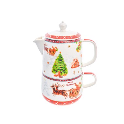 Набор Christmas time 2 предмета (заварочный чайник + чашка) Royal Classic - фото 26376