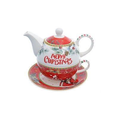 Набор Christmas time 3 предмета (заварочный чайник + чашка + блюдце) Royal Classics - фото 26382