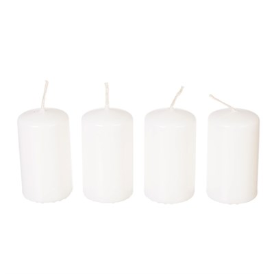 Набор свечей Adpal White (4 шт) 7/4 см лакированный белый - фото 26616