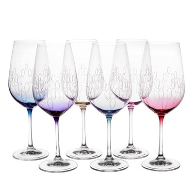 Набор бокалов для вина Crystalex Bohemia Арлекино 550мл (6 шт) - фото 26873